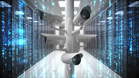 cámaras de cctv en el centro de datos