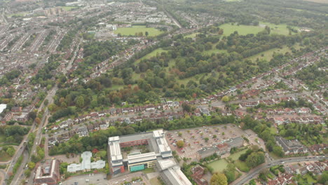 Circling-aerial-shot-of-Cassiobury-park-Watford