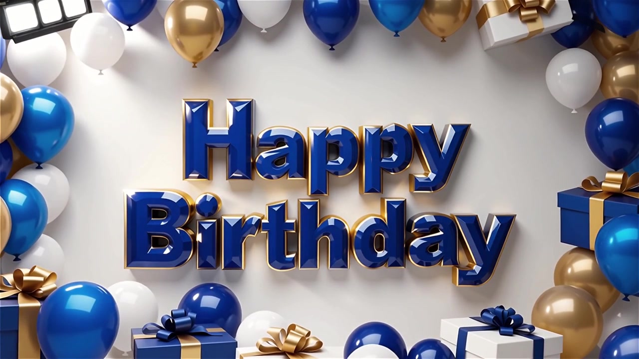 Sfondo di compleanno con palloncini e regali