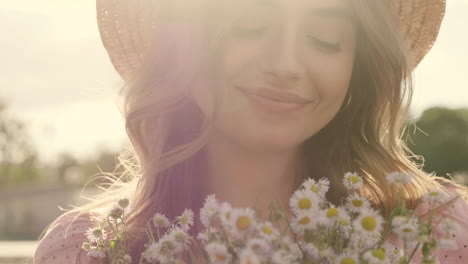 woman with flowers