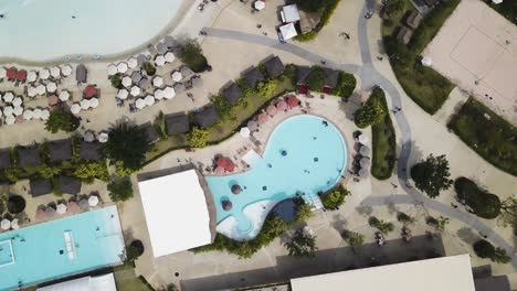 aerial view of a water park with people