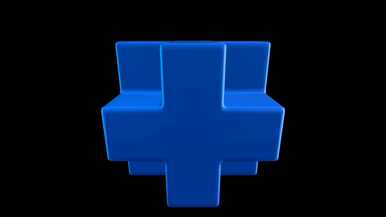 cubo de cuello azul. diseño de logotipo de cruz 3d, círculos de cultivo, geometría sagrada.