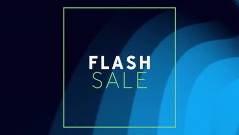 animation of flash sale text over glowing neon pattern background