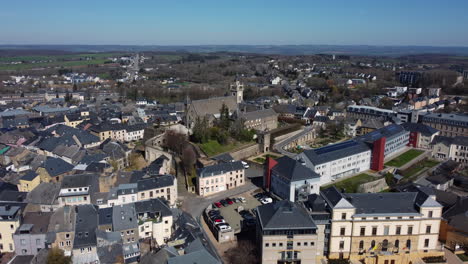 aerial view of a european town