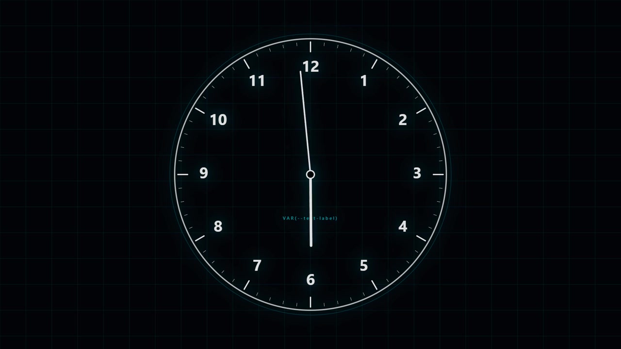 Interfaz de reloj digital mostrando el paso del tiempo sobre un fondo de cuadrícula oscuro