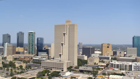 estableciendo una toma de dron de fort worth, texas