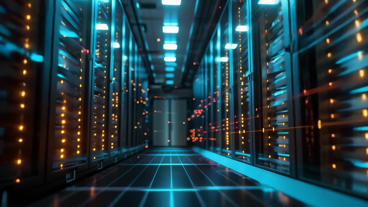 Modern Data Center Interior