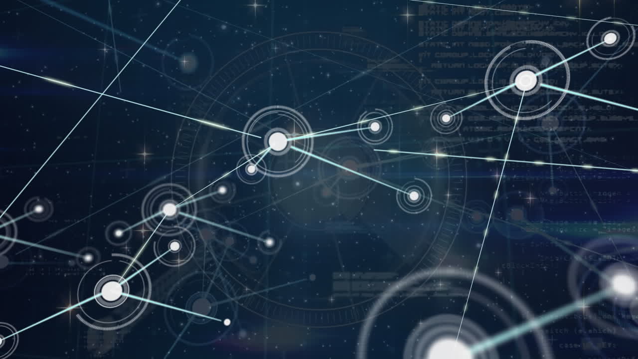 animación de redes de conexiones y procesamiento de datos en todo el mundo