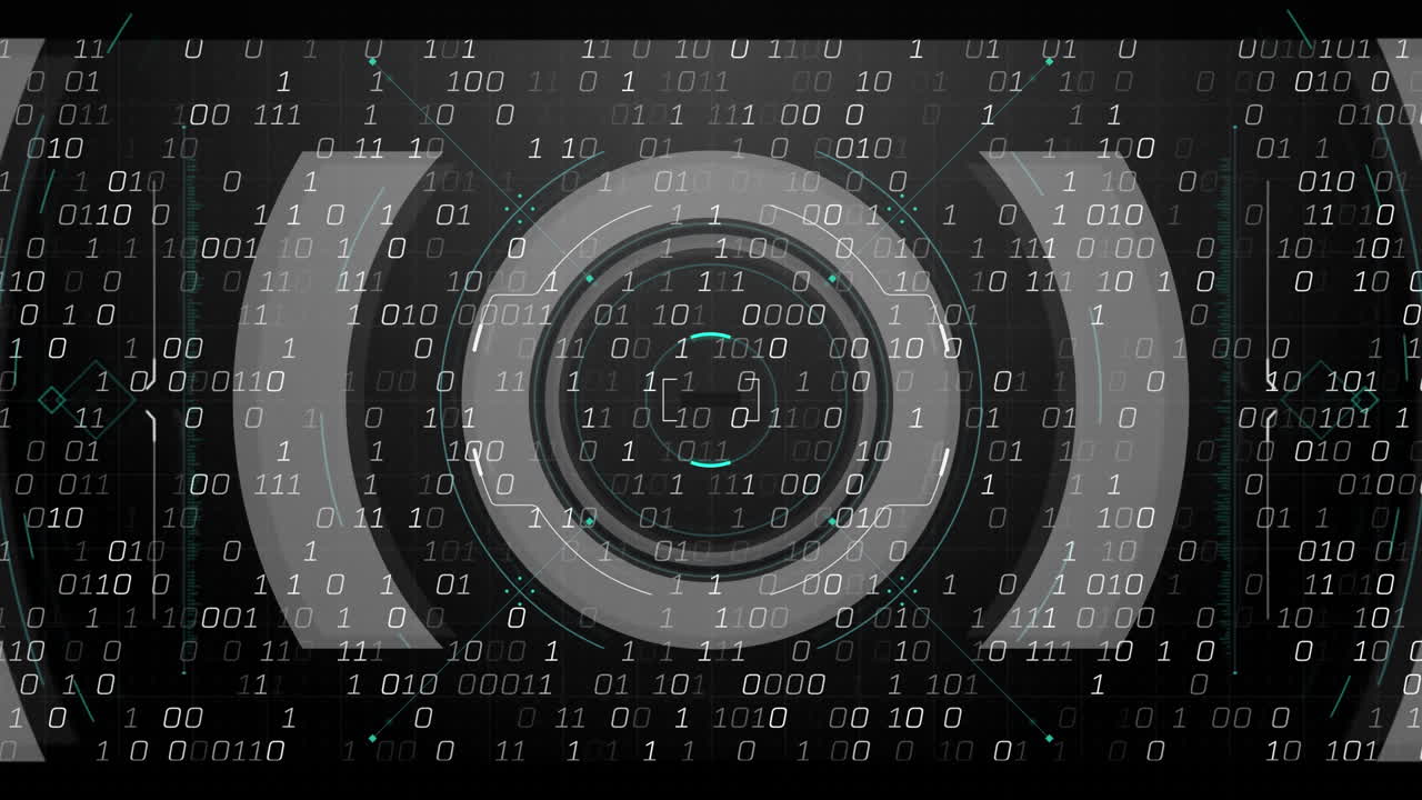 검은색 배경에 데이터 처리의 애니메이션