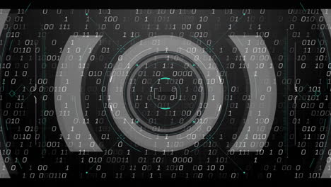 animación del procesamiento de datos sobre un fondo negro