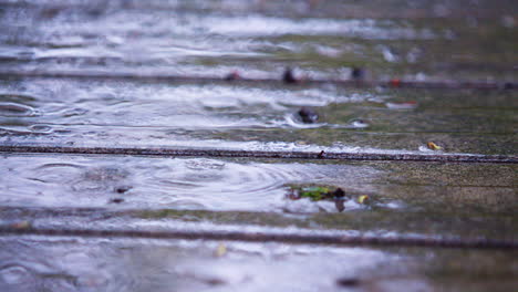 Lluvia-Constante-Cayendo-Sobre-La-Cubierta---Primer-Plano