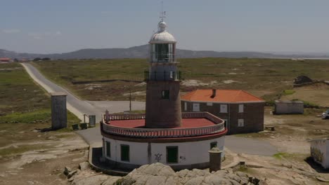 Leuchtturm-Von-Corrubedo-360-Grad-Antenne.-A-Coruña,-Galizien