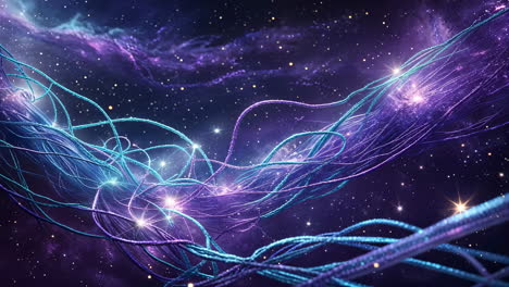 abstract glowing tendrils in a cosmic network