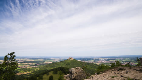 timelapse image of clouds in the landscape, with hohenzollern castle