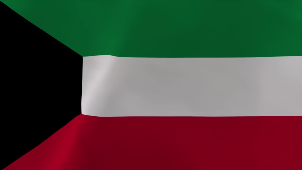 animación de la bandera de kuwait 4k fondo de papel tapiz en movimiento
