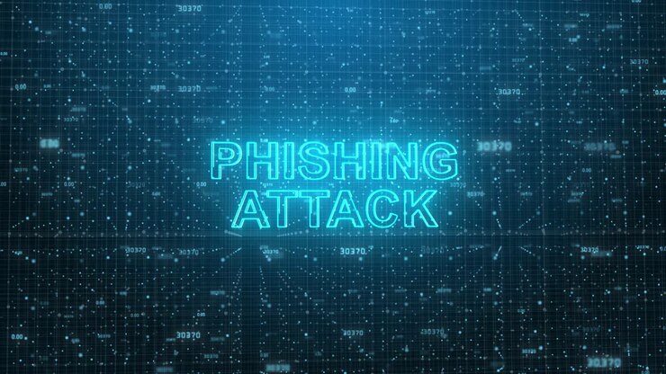 Phishing Attack Text on Digital Cybersecurity Network Background