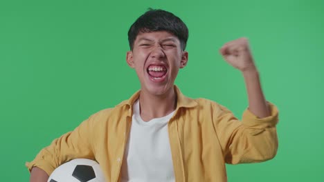 Excited Boy Celebrating a Soccer Victory