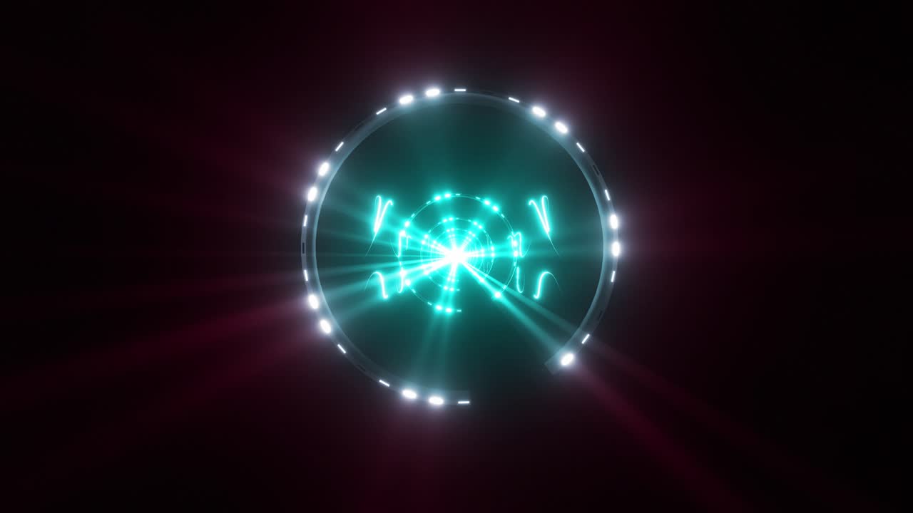 Neon Circle Tunnel Visual Effect