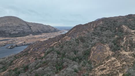 Irland-Valley-1-–-County-Kerry,-Killarney-Nationalpark-–-Stabilisierte-Drohnenansicht-In-4k