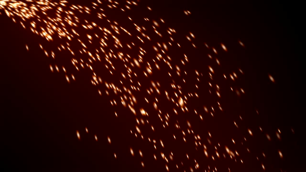 chispas de molienda de trabajo que caen desde la esquina superior izquierda contra un fondo marrón