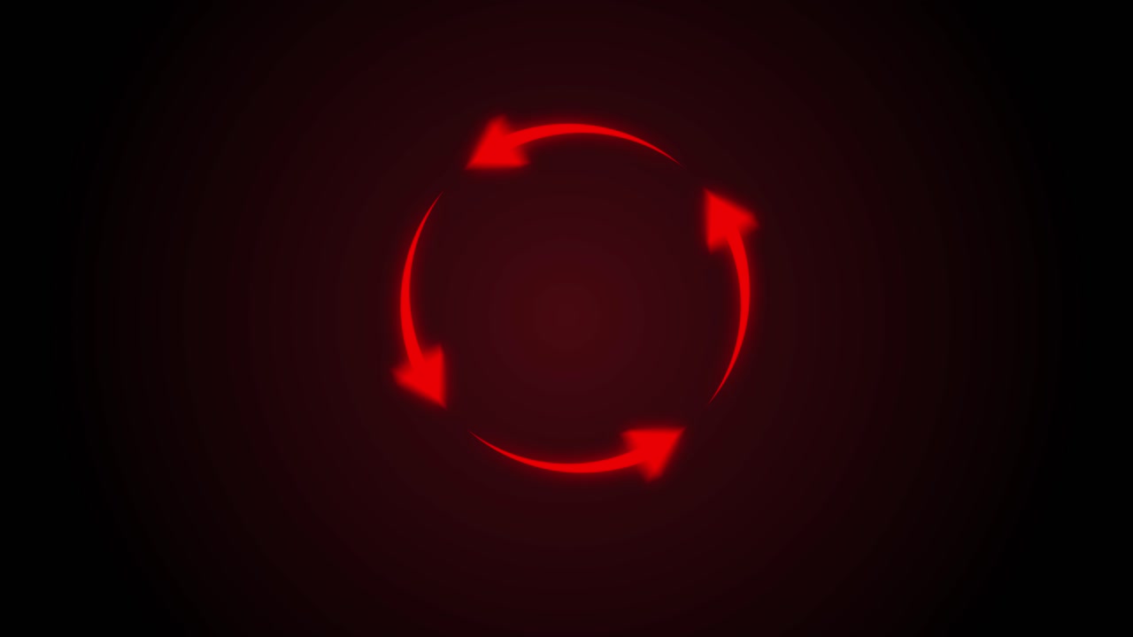Glowing Red Circular Arrows Loop