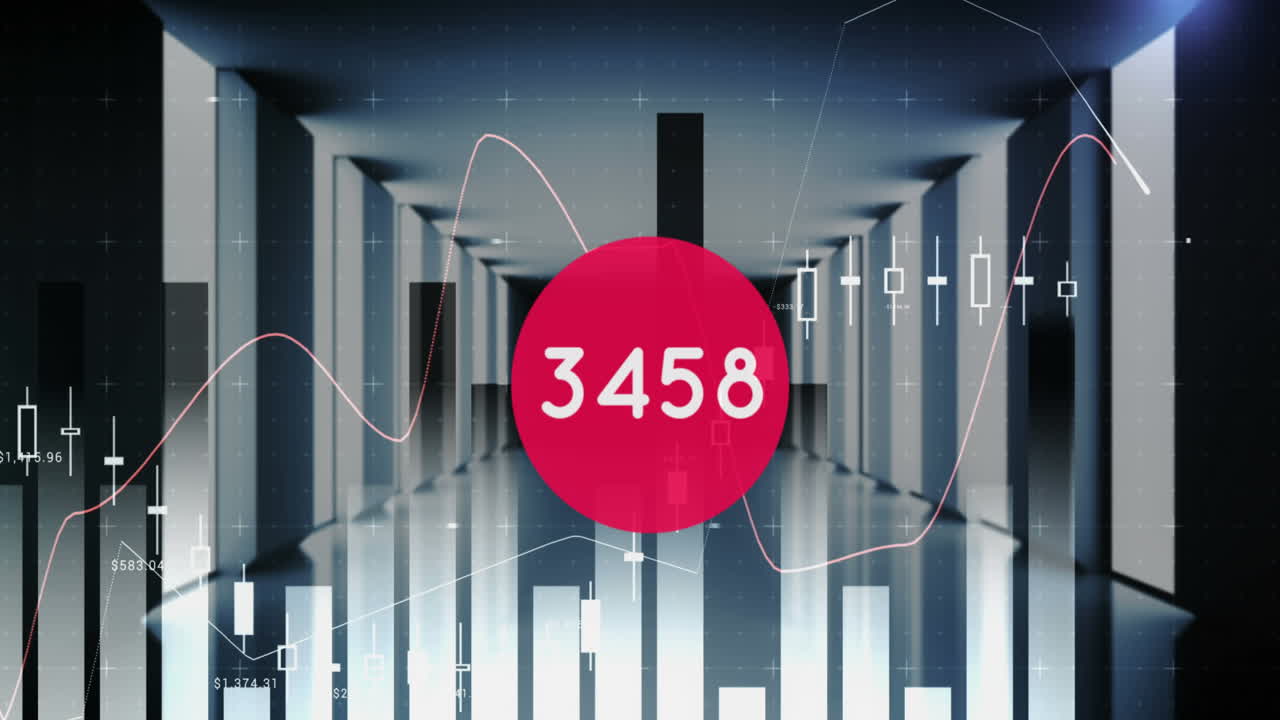 İstatistikler ve veri işleme üzerinde değişen sayıların animasyonu