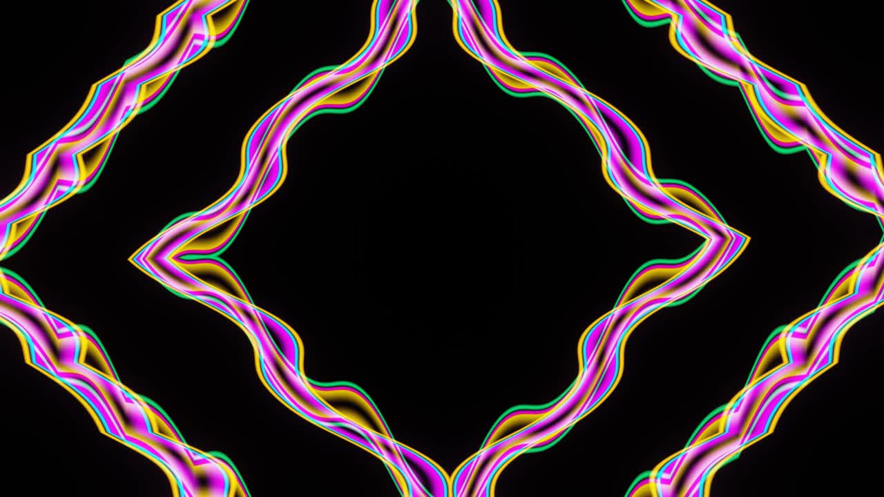 Transformation of a bright iridescent abstract square.