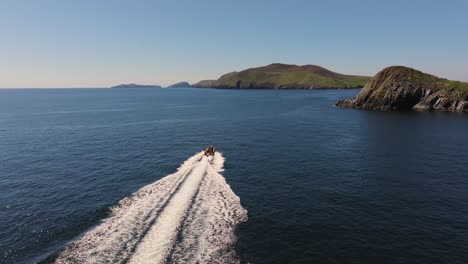 4k cinematic drone footage following the boat in dingle co.kerry - ireland 05.02