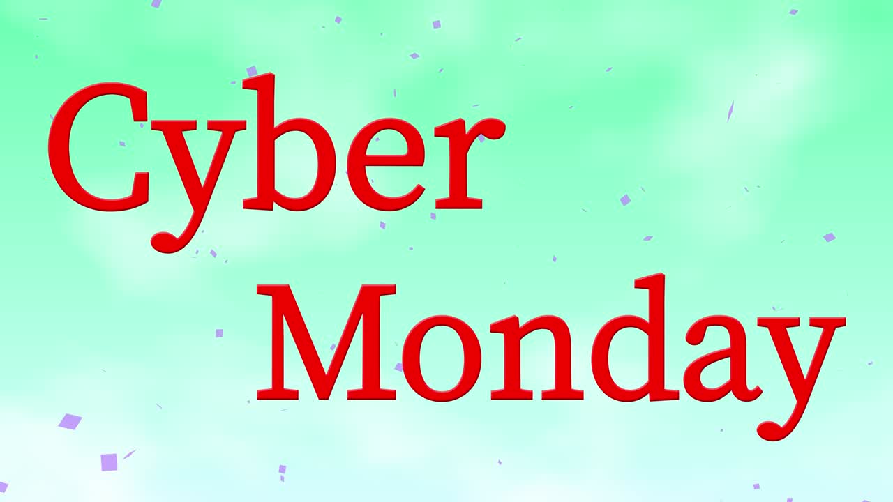 ciber lunes venta evento texto animación gráficos en movimiento