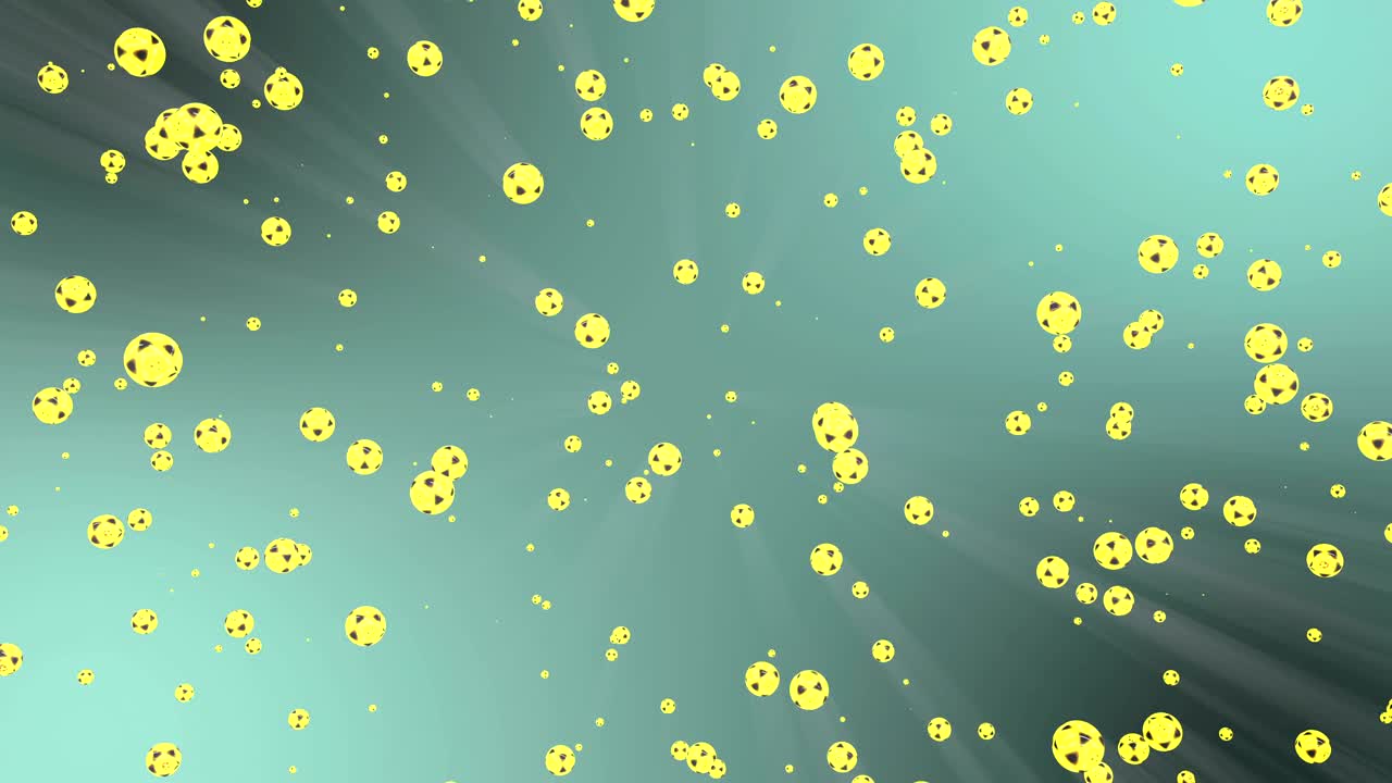animación abstracta en 3d de bolas en un espacio sin aire