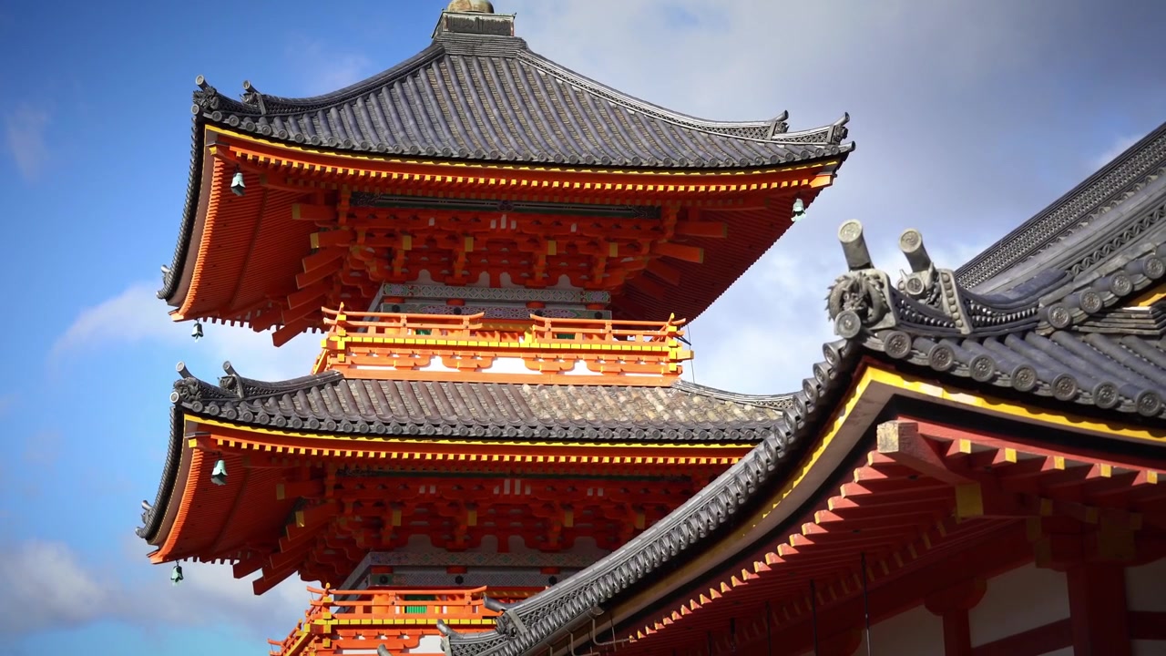 Kiyomizu-dera, Sanjunoto Pagoden - Berømt tempel i Kyoto, Japan