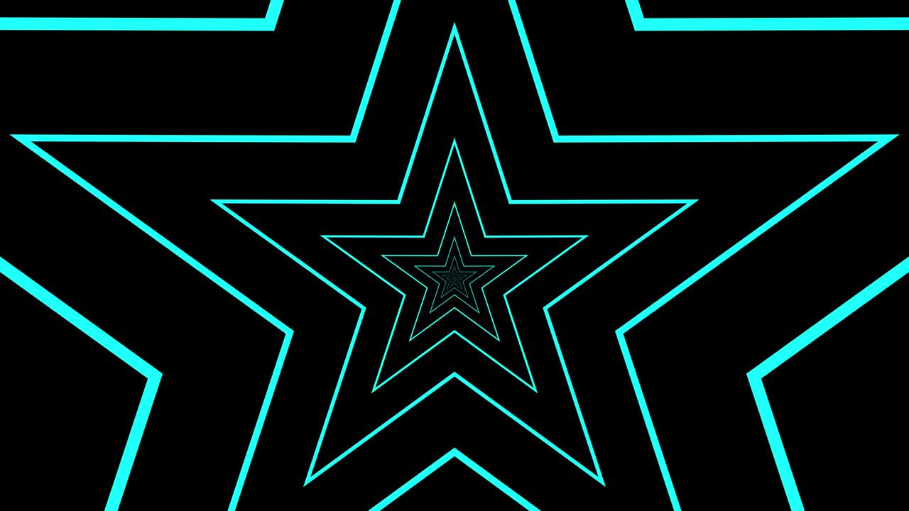 stella astratta retro tunnel loop neon luminoso modello di animazione video loop senza cuciture.