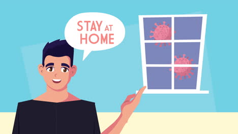 man stay at home campaign animation