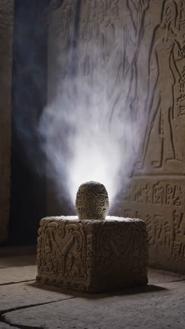 ancient egyptian artifact under illumination