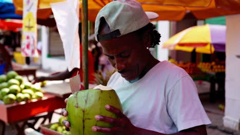 vibrant street market in a tropical location