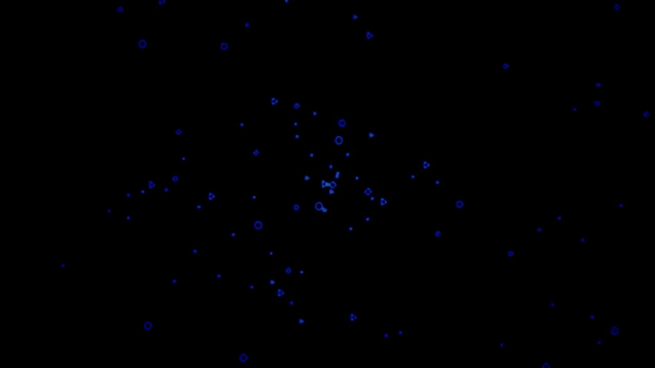 Abstract Blue Geometric Shapes Floating on Black Background