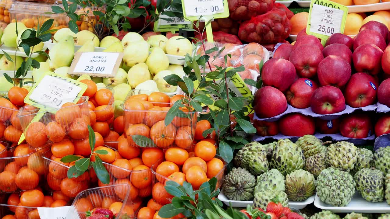 Fresh Fruits at a Market Stall