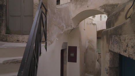 ancient narrow alleyways of a greek island