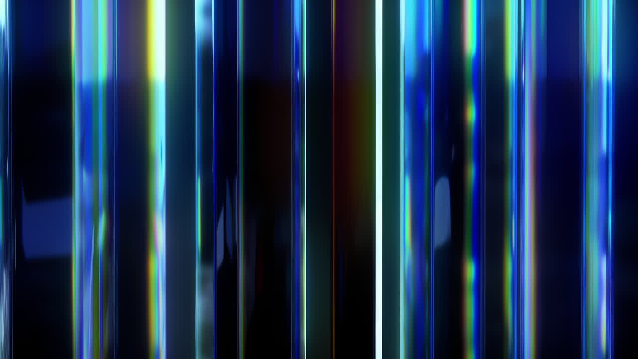 Looping chromatic glass structures spinning in circle