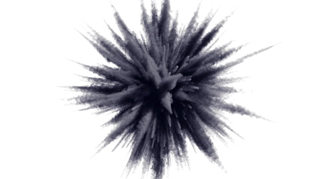 animación de una explosión monocromática de un polvo.
