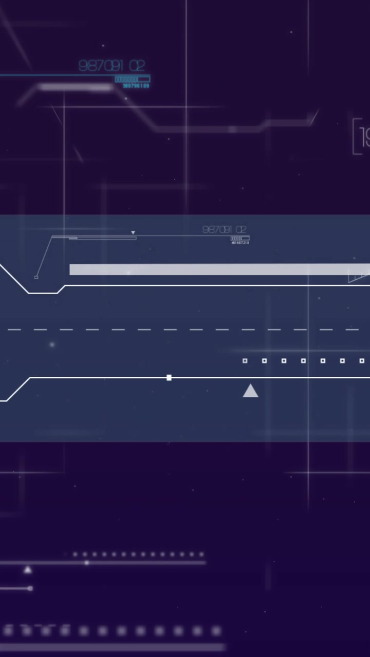 Animation of interface with data processing against blue background
