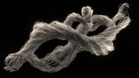a mesmerizing visual of illuminated intertwined strands, showcasing intricate patterns and luminous designs against a dark backdrop, creating a captivating abstract image