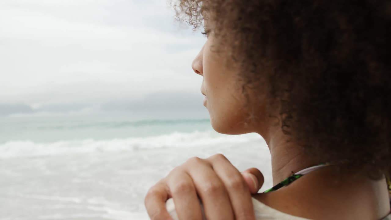 Couple enjoying free time by the sea