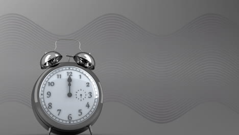 animación del reloj despertador moviéndose sobre un fondo gris