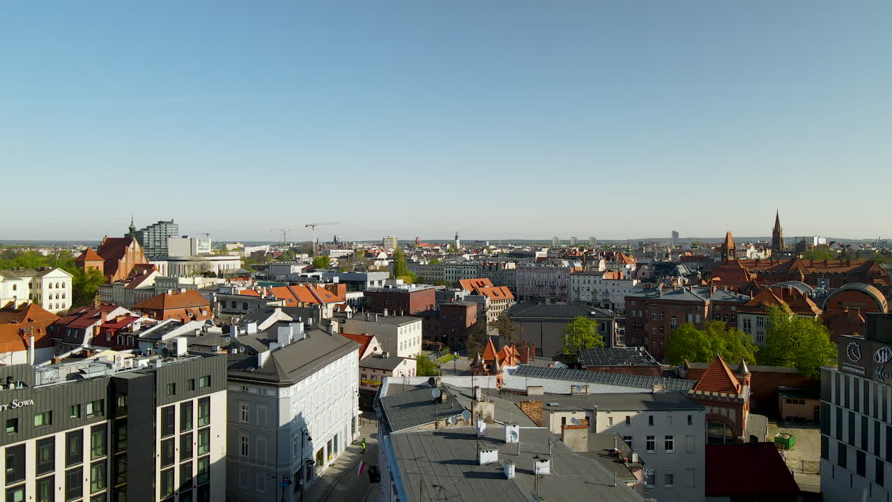 Tetti spioventi di Bydgoszcz, Cuiavia-Pomerania, vista aerea