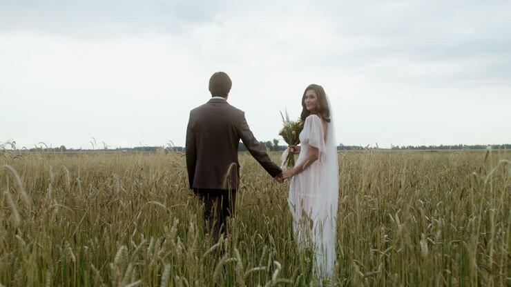 Young couple in a field