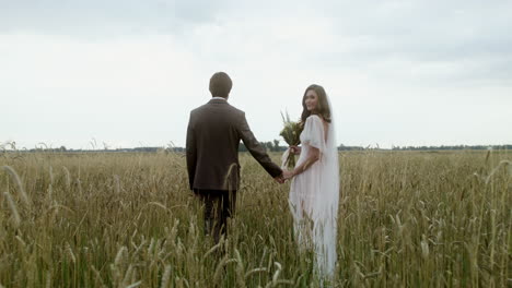 young couple in a field