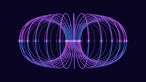 lignes et points de néon connectés dans la sphère sur l'espace sombre