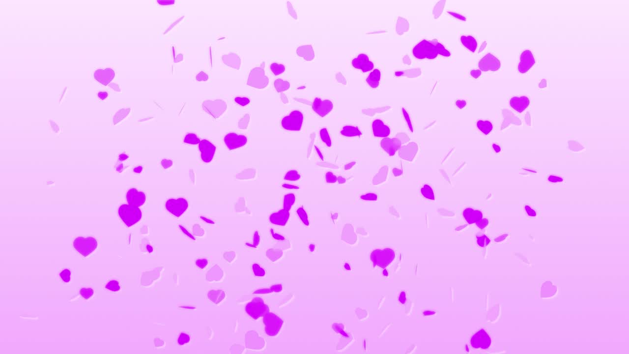 Falling Purple and Pink Hearts Background