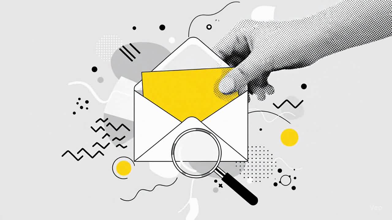 Concetto astratto dell'invio di un messaggio con mano e busta